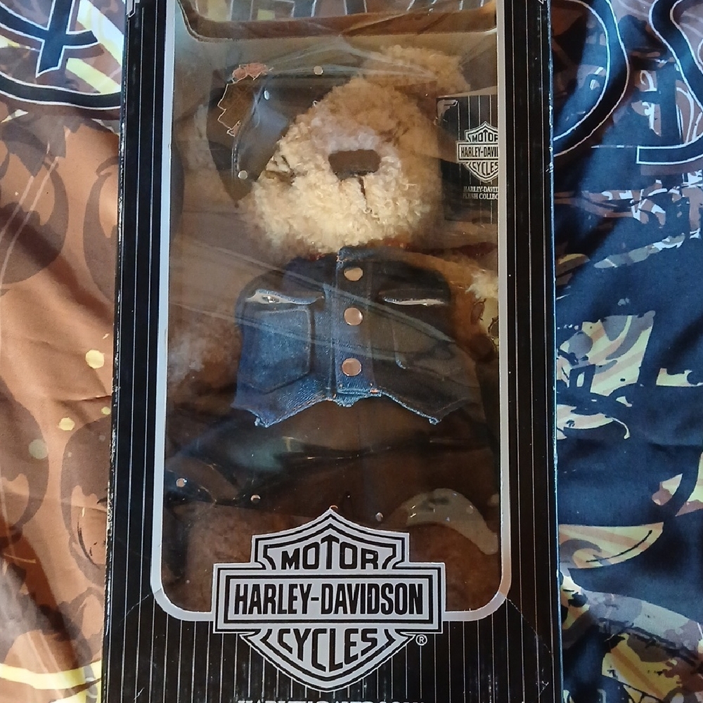 Harley-Davidson Bear with Blue Denim Vest